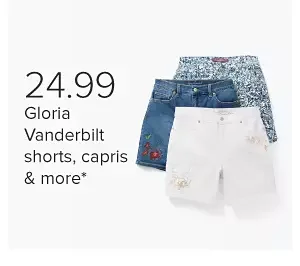 24.99 Gloria Vanderbilt shorts, capris & more