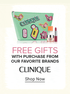 A Clinique beauty set. Free gifts with purchase from our favorite brands. Shop now. An Estee Lauder beauty set. Free gifts with purchase from our favorite brands. Shop now. An Elizabeth Arden beauty set. Free gifts with purchase from our favorite brands. Shop now.
