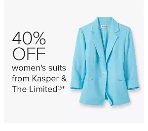 Image of a bright blue blazer. 40% off women's suit from Kasper and The Limited.