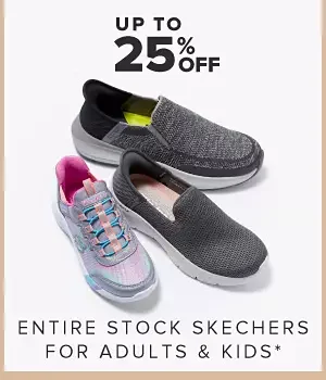 Up to 30% off Skechers and active.