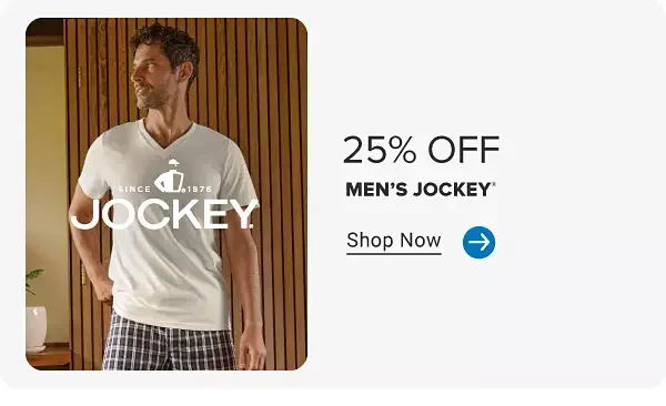 25% off men's Jockey. Shop now.