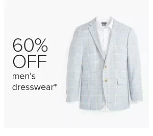 A blue and green plaid sport coat. 60% off men's dresswear.