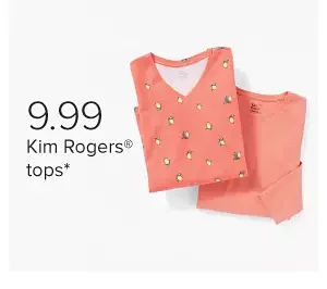 A pink shirt and another pink shirt with lemons on it. 9.99 Kim Rogers tops.