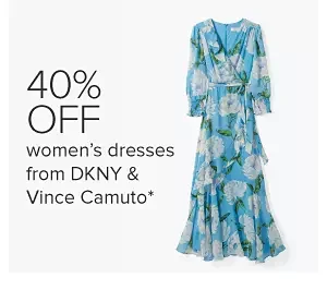 A blue floral dress. 40% off women's designer dresses.