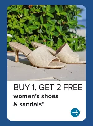 Image of sandals in a pool. Women’s shoes and sandals.