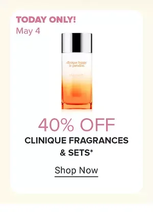 Clinique perfume. Saturday May 4, 40% off Clinique fragrances and sets.
