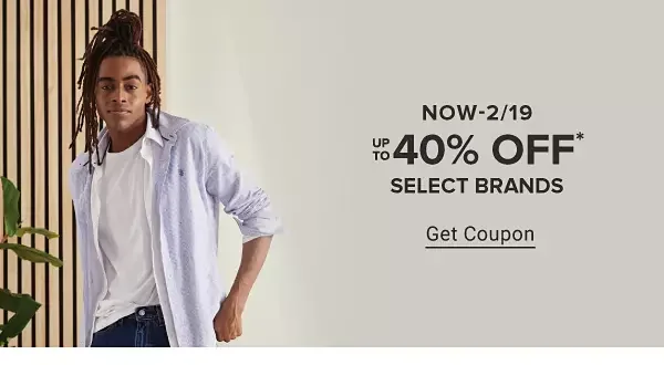 Now until February 14th. Up to 50% off select brands. Get coupon.