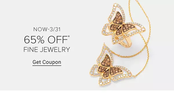 Now until March 31st. 65% off fine jewelry.