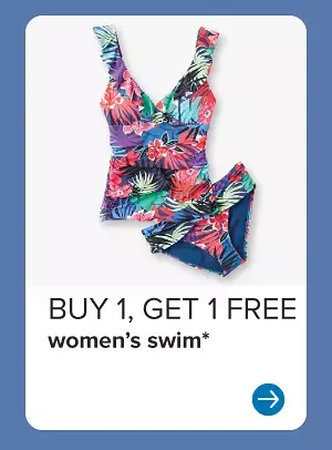 A floral two piece swim suit. 50% off women's swim.