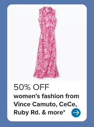 A pink dress. 50% off women's fashion from Vince Camuto, CeCe, Ruby Road and more.