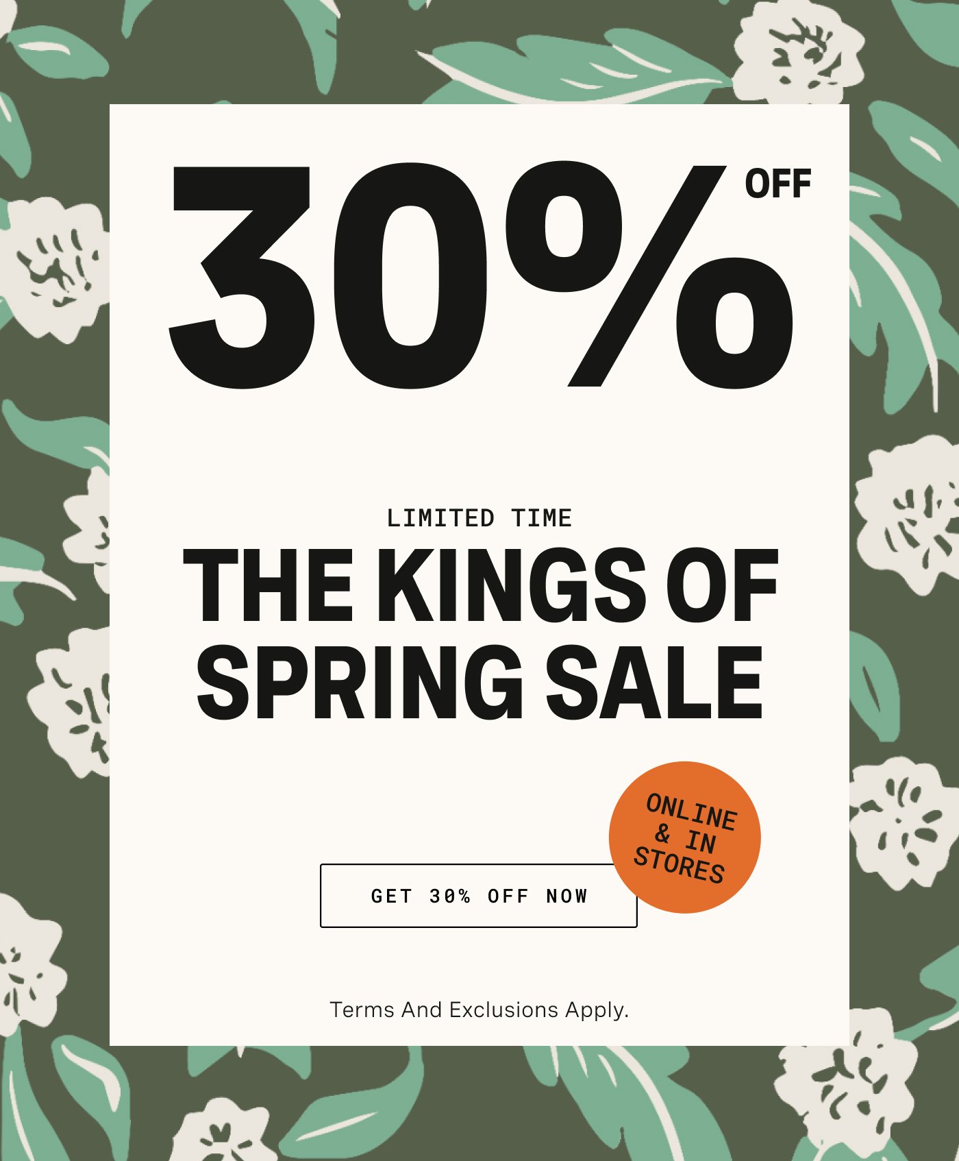 Limited Time Only 30% Off Sitewide Spring Sale