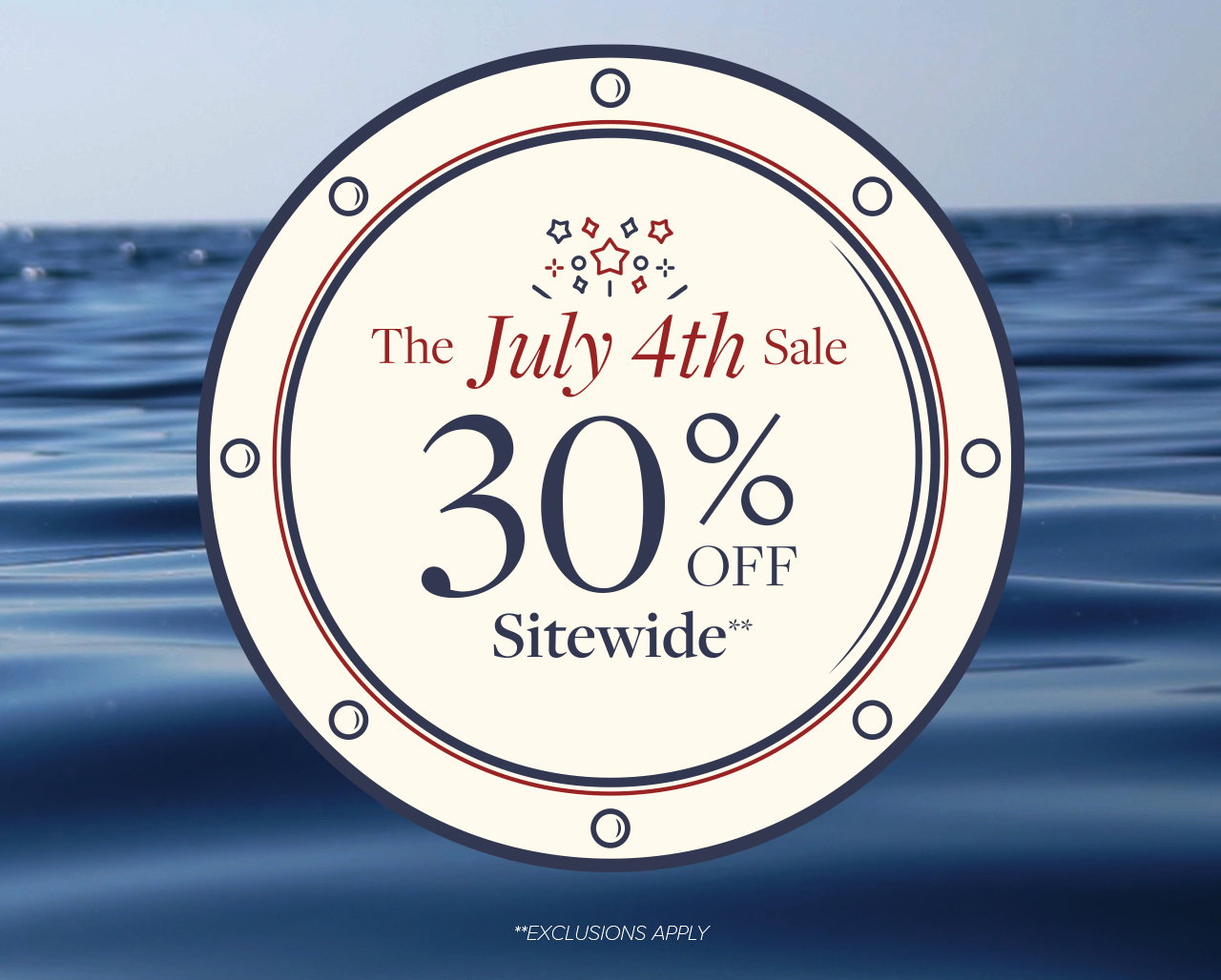 The July 4th Sale 30% Off Sitewide