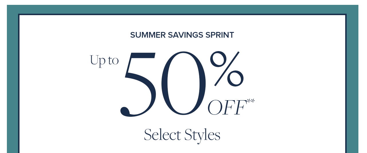 Summer Savings Spirnt Up to 50% Off Select Styles