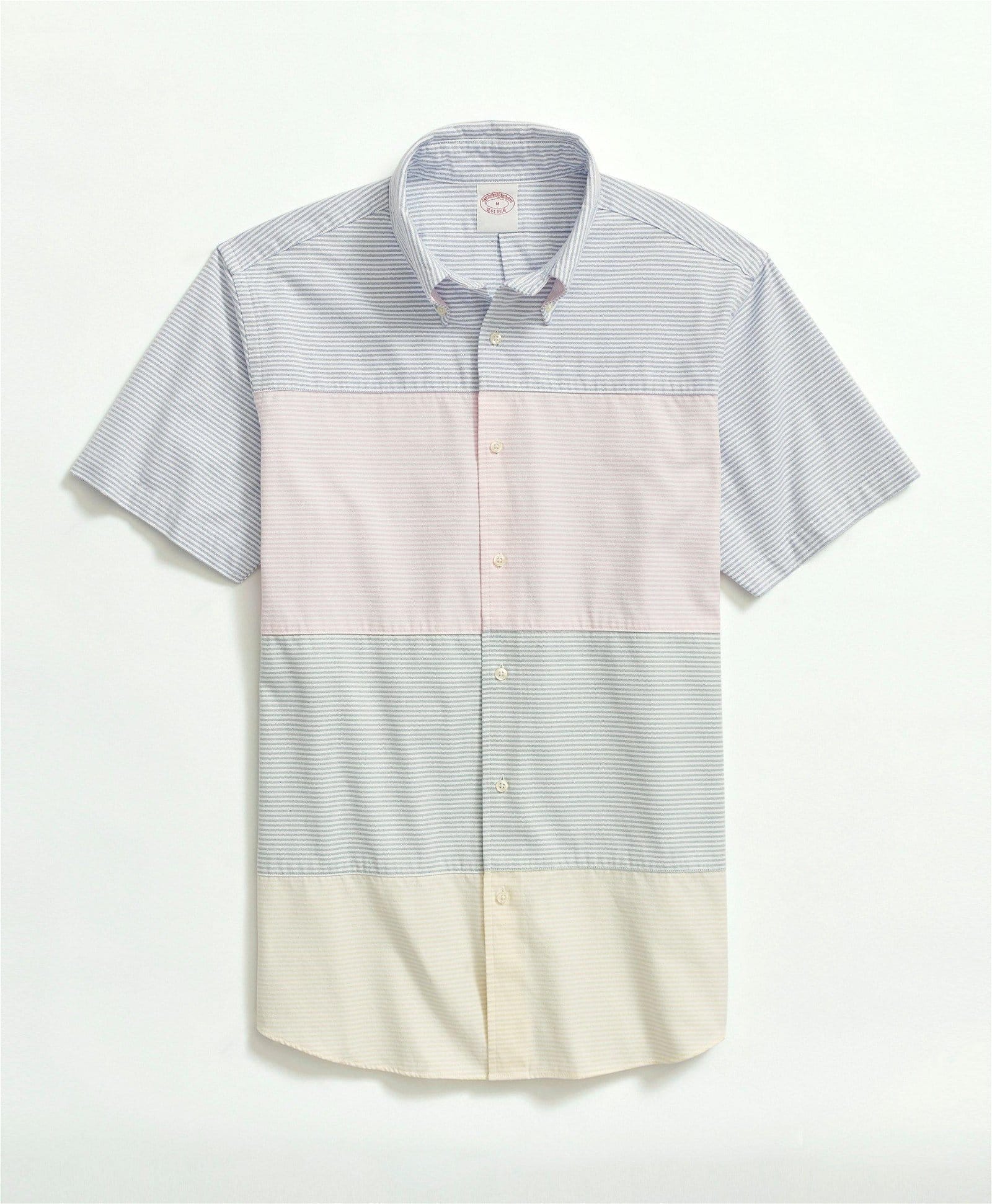 Cotton Oxford Button-Down Collar, Fun Stripe Sport Shirt