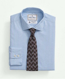 Brooks Brothers X Thomas Mason® Cotton-Linen English Collar, Stripe Dress Shirt