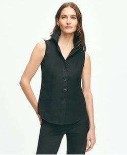 Fitted Non-Iron Stretch Supima® Cotton Sleeveless Dress Shirt