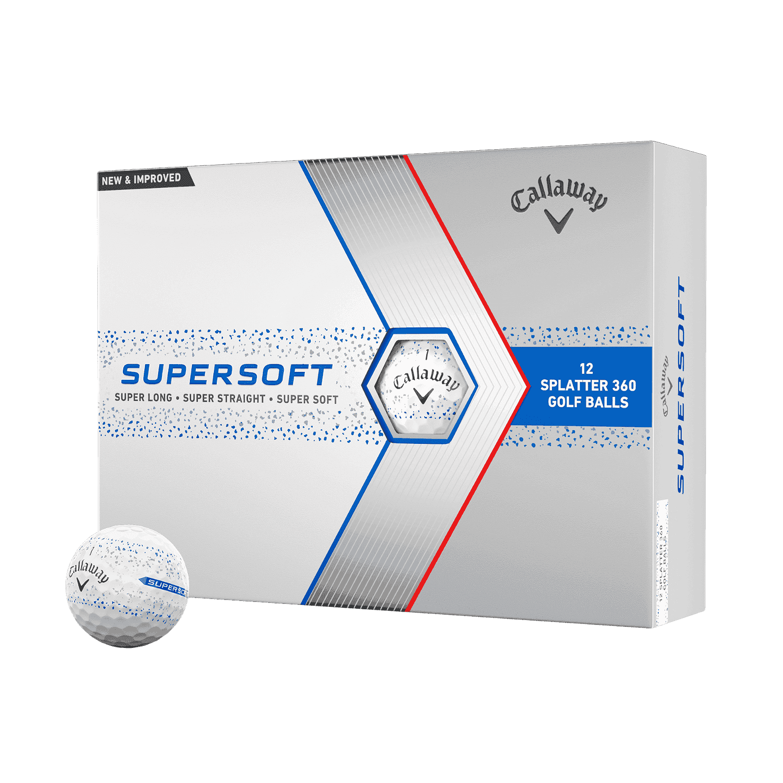 Supersoft Splatter 360 Blue Golf Balls