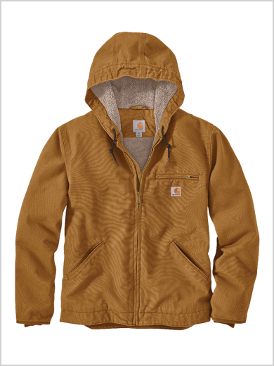 WASHED DUCK SHERPA-LINED JACKET