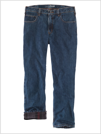 RELAXED FIT FLANNEL-LINED 5-POCKET JEAN