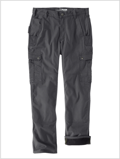 RUGGED FLEX® RIPSTOP CARGO FLEECE-LINED WORK PANT