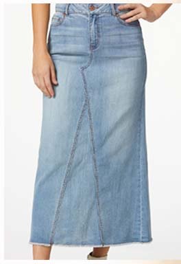 Shop Light Wash Denim Skirt