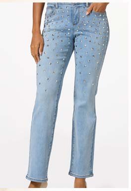 Shop High Rise Studded Jeans