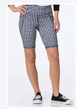 Shop gingham biker shorts