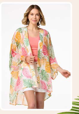 Shop tropical clip dot kimono