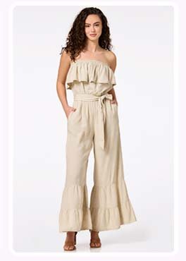 Shop Linen jumpsuit