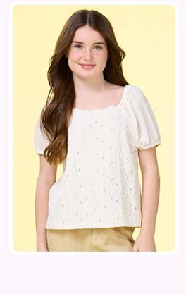 Shop girls eyelet top