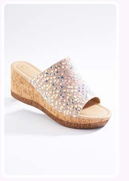 Shop sequin one band wedges