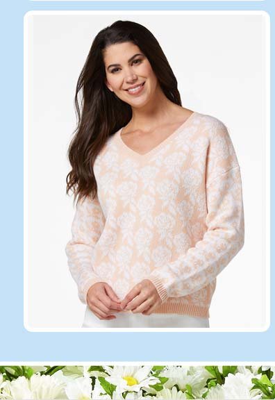 Shop Peach floral sweater