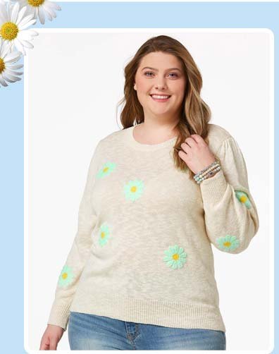 Shop Daisy patch sweater