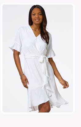 Shop flowy wrap dress