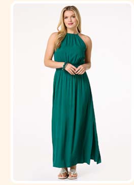 Shop smocked maxi dress