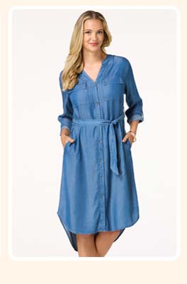 Shop Chambray shirt dress