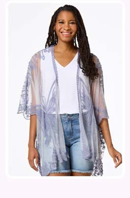 Shop butterfly lace kimono