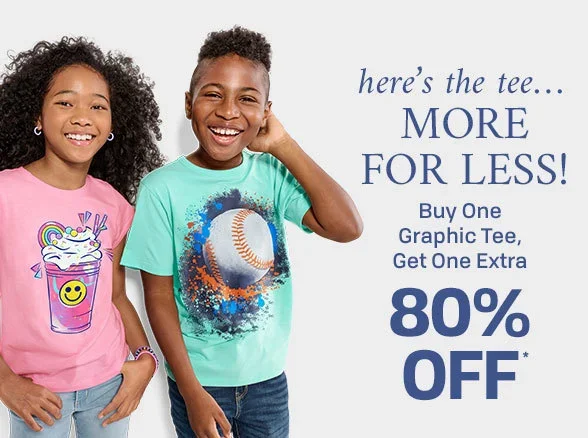 Graphic Tees Buy One Get One Extra 80% off
