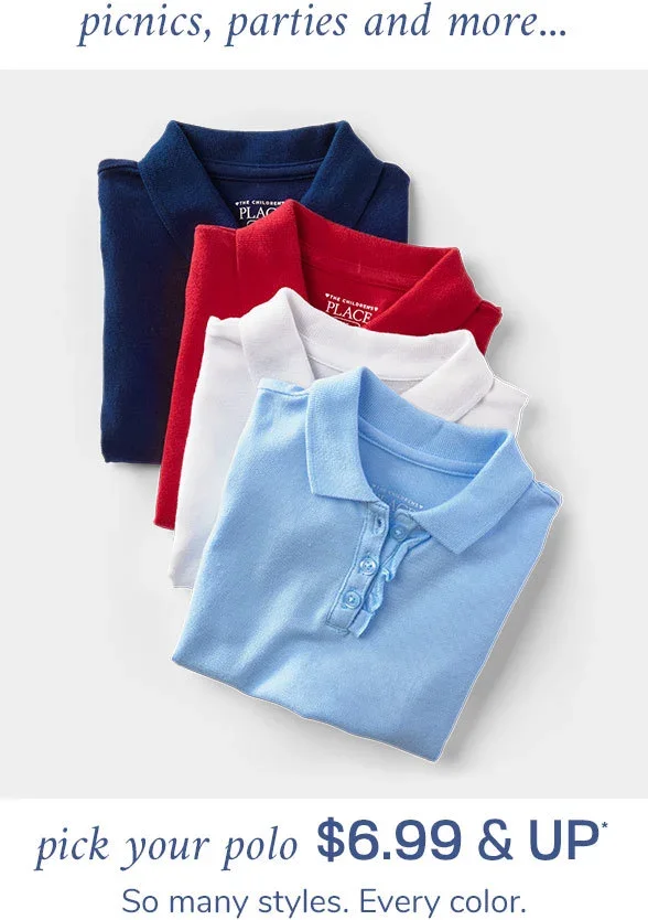 \\$6.99 & Up Polos