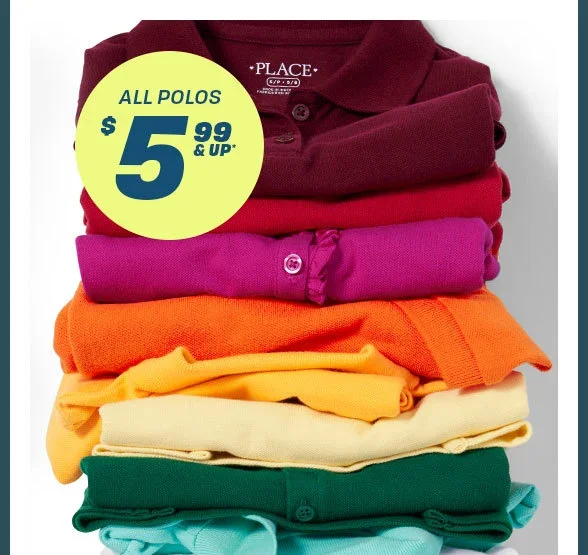 \\$5 & Up All Polos