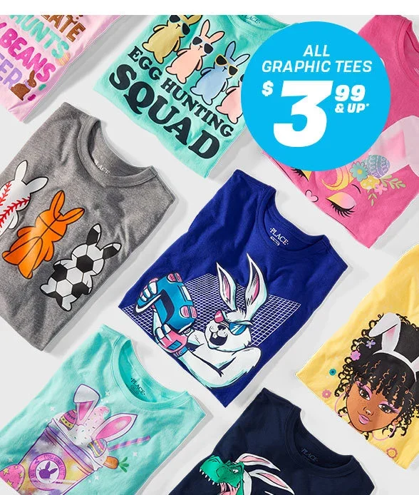 \\$3.99 & Up All Graphic Tees 