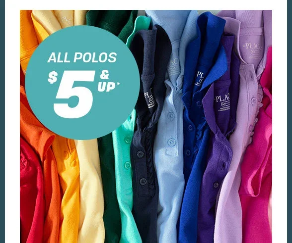 \\$5 & Up All Polos