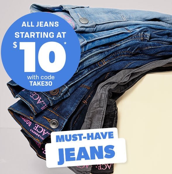 All Jeans starting at \\$10