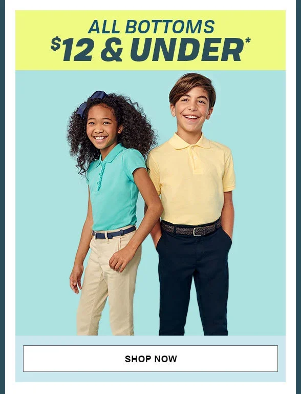 \\$12 & Under All Uniform Bottoms