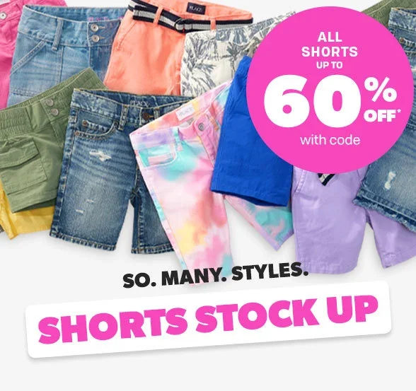 Up to 60% off All Shorts