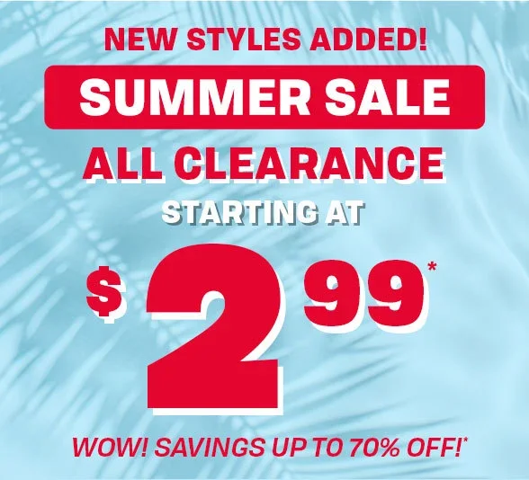 All Clearance Starting at \\$2.99