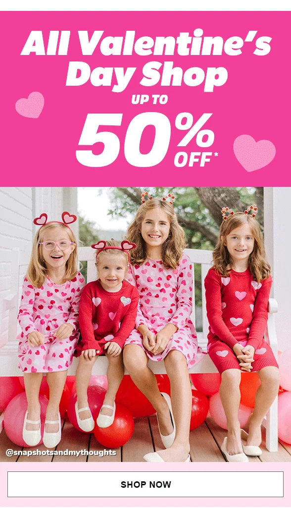 Up to 50% off All Valentine's Day Shop