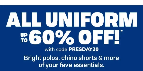 Up to 60% off All Uniform