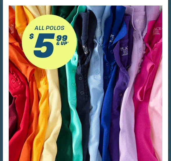 \\$5.99 & Up All Polos