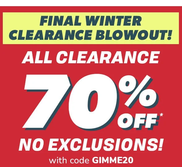 All Clearance 70% off